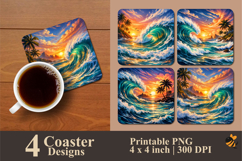 Ocean Breeze Coaster Sublimation Design Product Image 1