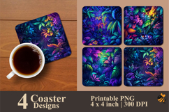 Fantasy Leafed Vines Coaster Sublimation Design Product Image 1