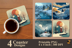 Winter Aesthetic Coaster Sublimation Designs Product Image 1