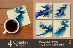 Ink Rhythm Waves Coaster Sublimation Design Product Image 1