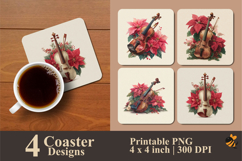 Old Violin Coaster Sublimation Design Product Image 1