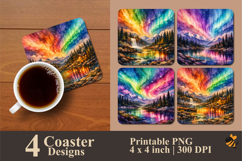 Colorful Landscape Coaster Sublimation Design Product Image 1