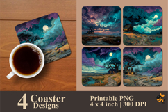 Mysterious House Coaster Sublimation Designs Product Image 1