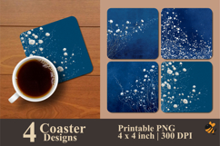 Whispering Rose Lines Coaster Sublimation Design Product Image 1