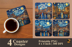 Old Town Coaster Sublimation Design Product Image 1