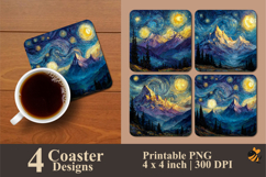 Ethereal Everest Sky Coaster Sublimation Design Product Image 1