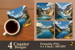 Mountain Lava Trail Coaster Sublimation Design Product Image 1