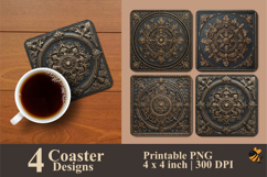 Luxury Royal Swirl Coaster Sublimation Design Product Image 1