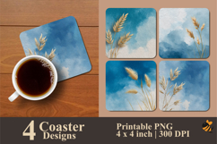 Wheat of Stillness Coaster Sublimation Design Product Image 1