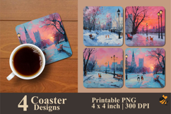 Winter Warmth Coaster Sublimation Designs Product Image 1