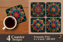 Luxury Mandala Coaster Sublimation Design Product Image 1