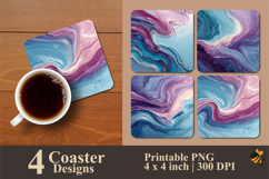 Liquid Marble Vortex Coaster Sublimation Design Product Image 1
