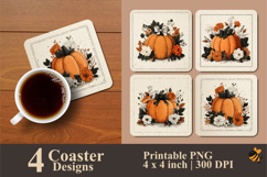 Rustic Fall Coaster Sublimation Design Product Image 1