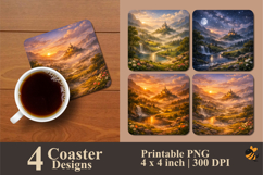 Dream Valley Coaster Sublimation Design Product Image 1