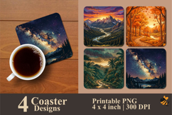 Natural Beauty Coaster Sublimation Design Product Image 1