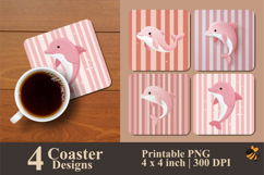 Female Dolphin Coaster Sublimation Design Product Image 1