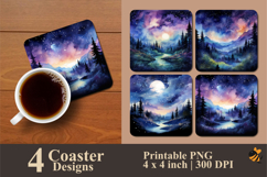 Magic Light Night Coaster Sublimation Design Product Image 1