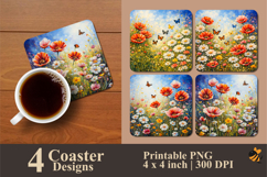Harmony Garden Flower Coaster Sublimation Design Product Image 1