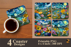 Amazing Flowers Coaster Sublimation Design Product Image 1