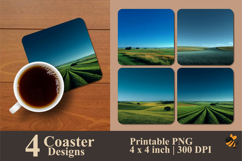 Nature Background Coaster Sublimation Design Product Image 1