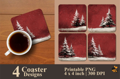 Winter Pines Harmony Coaster Sublimation Design Product Image 1