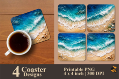 Small Wave Coaster Sublimation Design Product Image 1