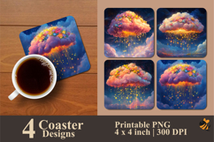 Beautiful Clouds Coaster Sublimation Design Product Image 1