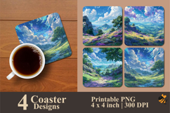 Beautiful Landscape Coaster Sublimation Design Product Image 1