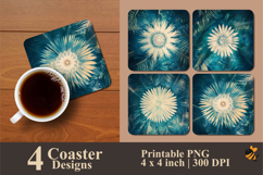 Spring Leaves Coaster Sublimation Design Product Image 1