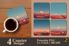 Minimalist Desert Coaster Sublimation Design Product Image 1
