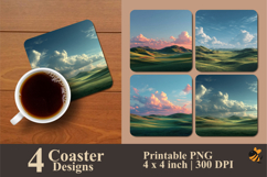 Calm Rolling Hills Coaster Sublimation Design Product Image 1