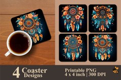 Dream Catcher Design Coaster Sublimation Design Product Image 1
