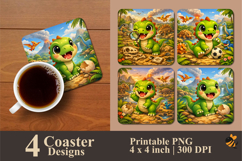 Dino Valley Coaster Sublimation Design Product Image 1