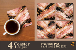 Pastel Marble Textured Coaster Sublimation Design Product Image 1