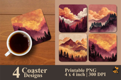 Forest Landscape Coaster Sublimation Design Product Image 1