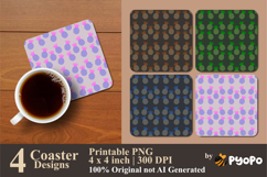 Pineapple Parade Coaster Sublimation Design Product Image 1