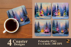 Shining Pine Coaster Sublimation Design Product Image 1