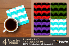 Rhythm Shells Coaster Sublimation Design Product Image 1