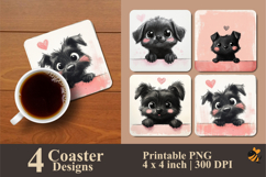 Funny Dog Coaster Sublimation Design Product Image 1
