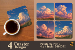 Soft Twilight Coaster Sublimation Design Product Image 1