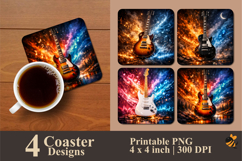 Inferno Strings Coaster Sublimation Design Product Image 1