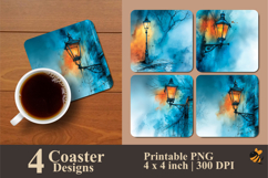 Lamp Art Coaster Sublimation Design Product Image 1