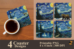 The Climber’s Starry Realm Coaster Sublimation Design Product Image 1