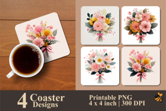 Flowers For You Coaster Sublimation Design Product Image 1