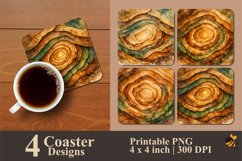 Echo Wood Coaster Sublimation Design Product Image 1