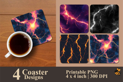 Lightning Flash Coaster Sublimation Design Product Image 1
