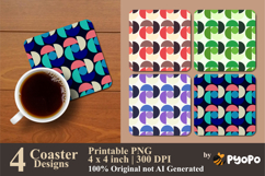 Geo Pulse Coaster Sublimation Design Product Image 1