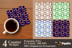 Sail Dots Coaster Sublimation Design Product Image 1