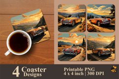 Old Car Coaster Sublimation Designs Product Image 1
