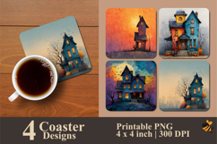 Lonely House Coaster Sublimation Design Product Image 1